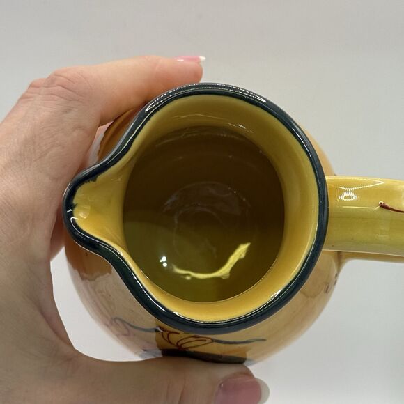 Hand Painted Ceramic Creamer Lady Dancing Raised Painted Accents 4 1/4” Tall - Picture 5 of 8